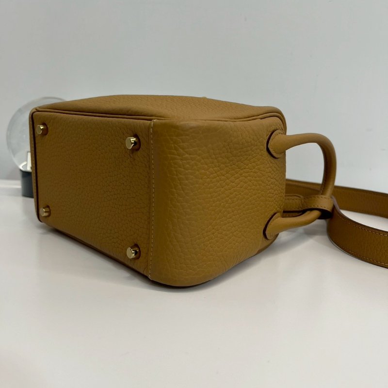 Hermes mini Lindy 餅乾色 金釦-5