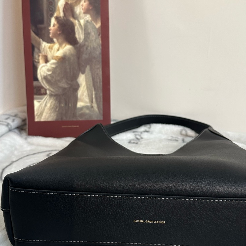 【全新】COACH Brooklyn 28 hobo徽標Logo按扣開合 粒面皮革 流浪漢包手提單肩包 中號 黑色-2