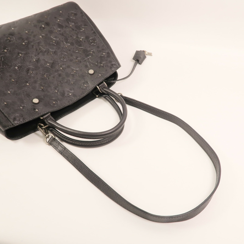 LOUIS VUITTON Monogram Empreinte Montaigne BB銀扣手挽肩背兩用袋-7