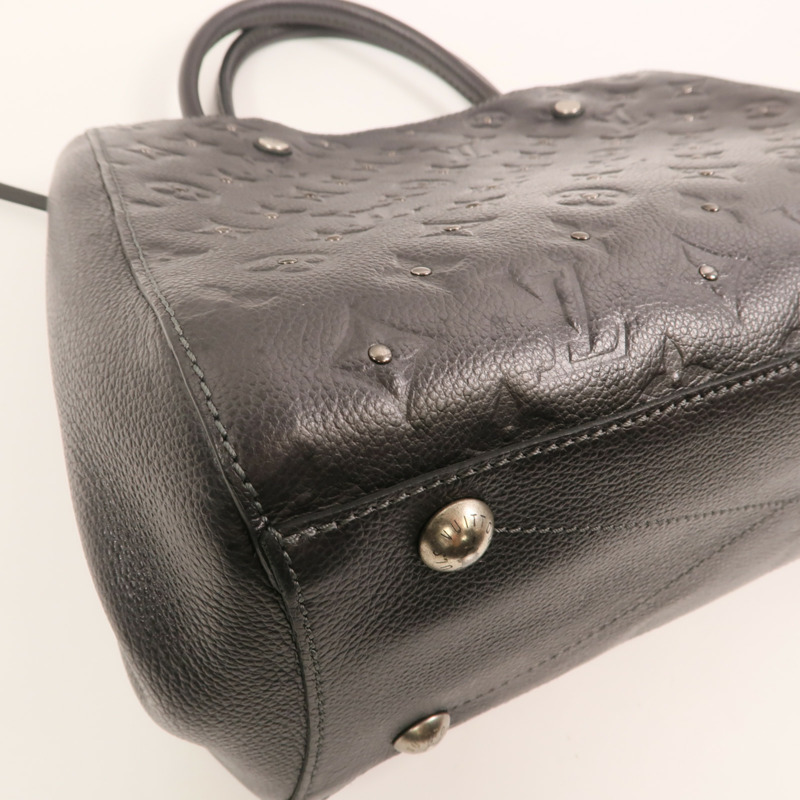 LOUIS VUITTON Monogram Empreinte Montaigne BB銀扣手挽肩背兩用袋-11