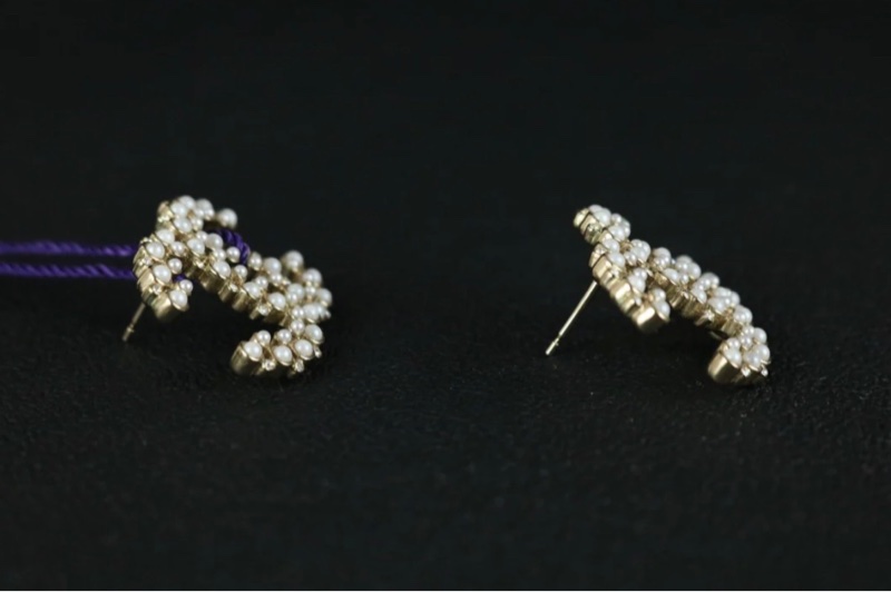 「JL精品代購」98新Chanel 香奈兒 大號珍珠雙C耳釘-5