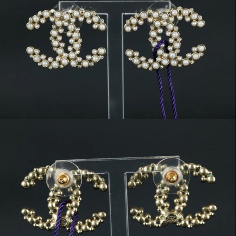 「JL精品代購」98新Chanel 香奈兒 大號珍珠雙C耳釘-8