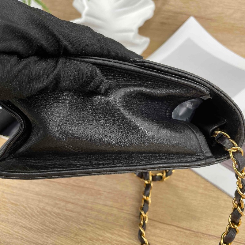 sqp bi  Chanel香奈兒 中古黑金方胖子 菱格紋 經典百搭-11