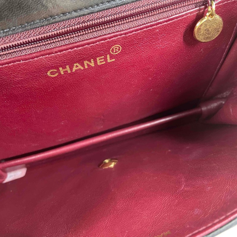 sqp bi  Chanel香奈兒 中古黑金方胖子 菱格紋 經典百搭-17