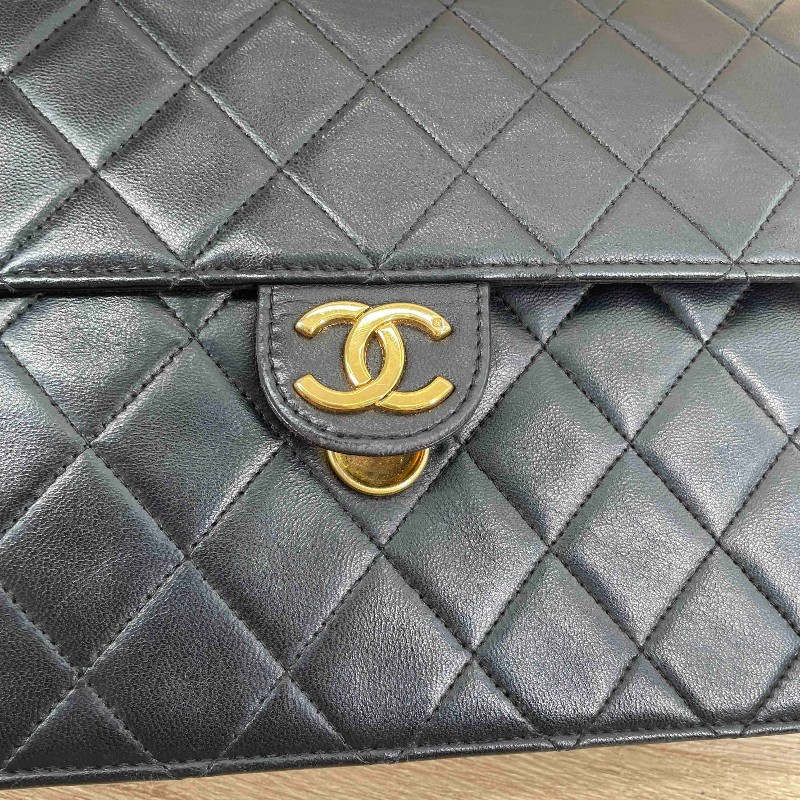 sqp bi  Chanel香奈兒 中古黑金方胖子 菱格紋 經典百搭-18