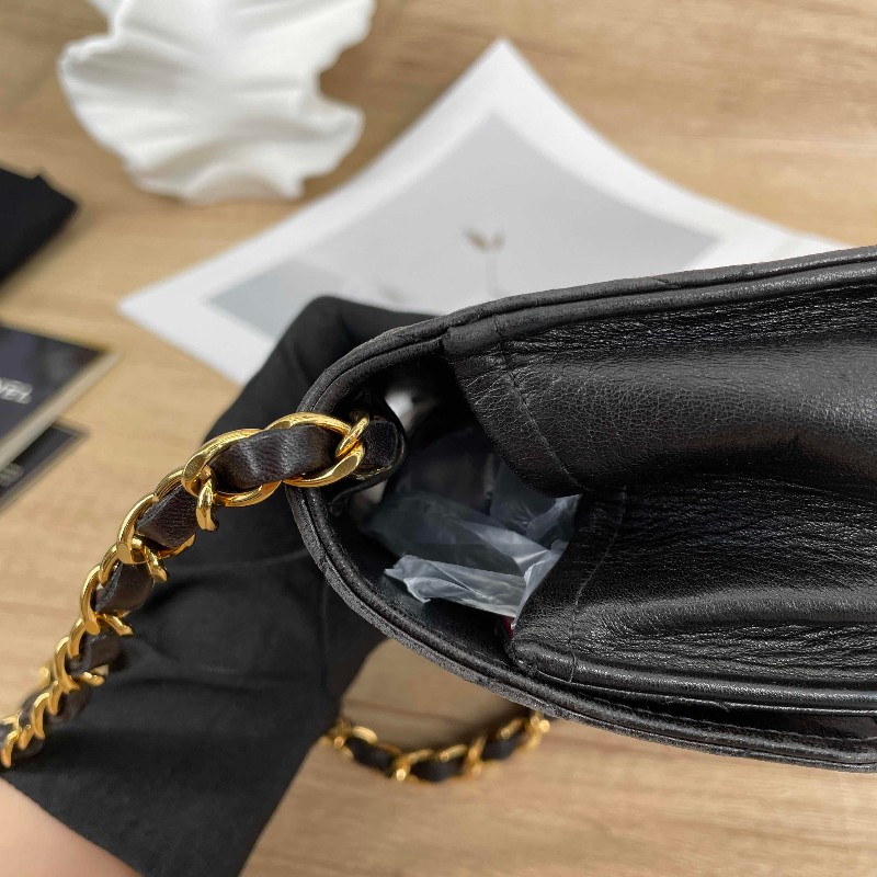 sqp bi  Chanel香奈兒 中古黑金方胖子 菱格紋 經典百搭-20