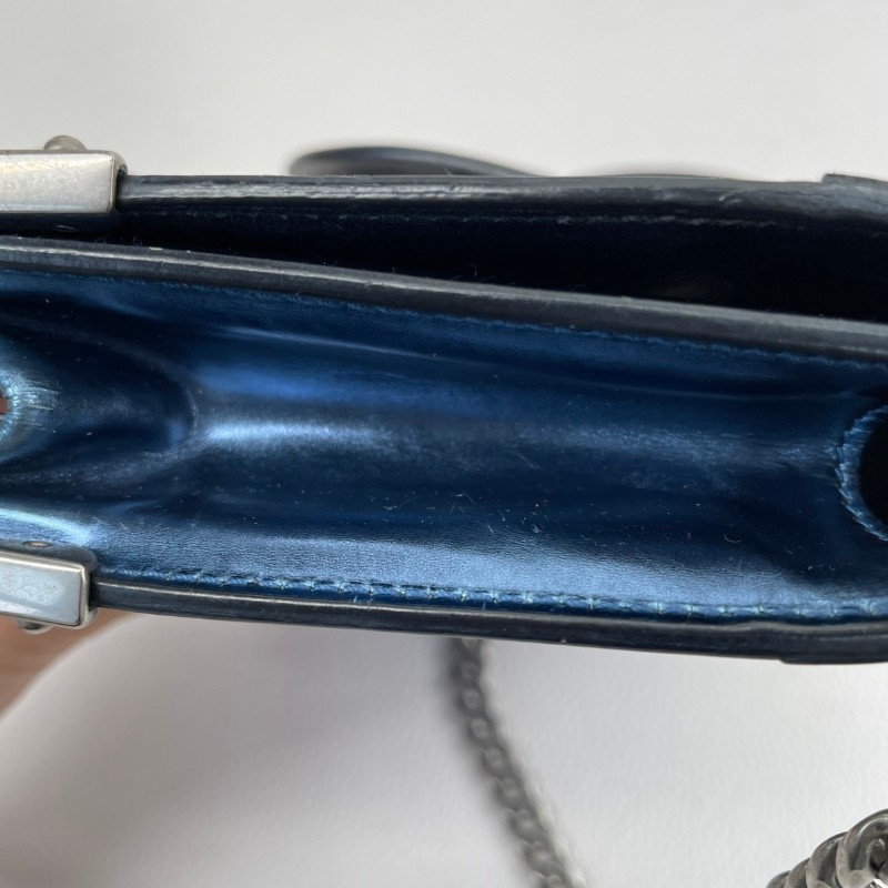 Hsj sz Prada/普拉達  宮廷款拼色藍色亮面單肩斜包 時尚百搭-13