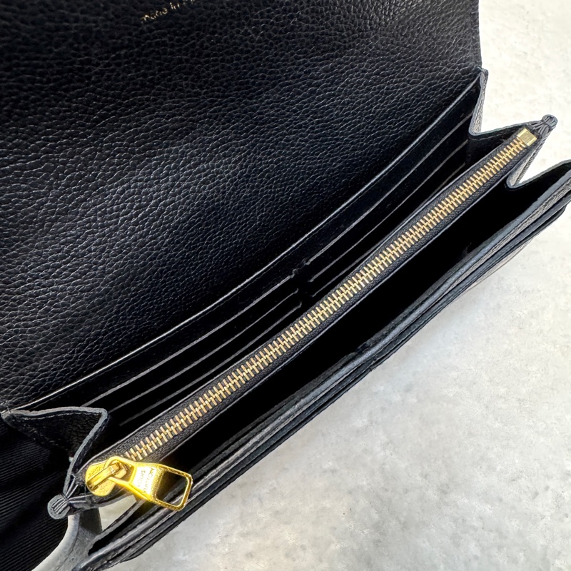 路易威登信封長夾LV黑拚米Sarah長夾牛皮16卡 M80496-11