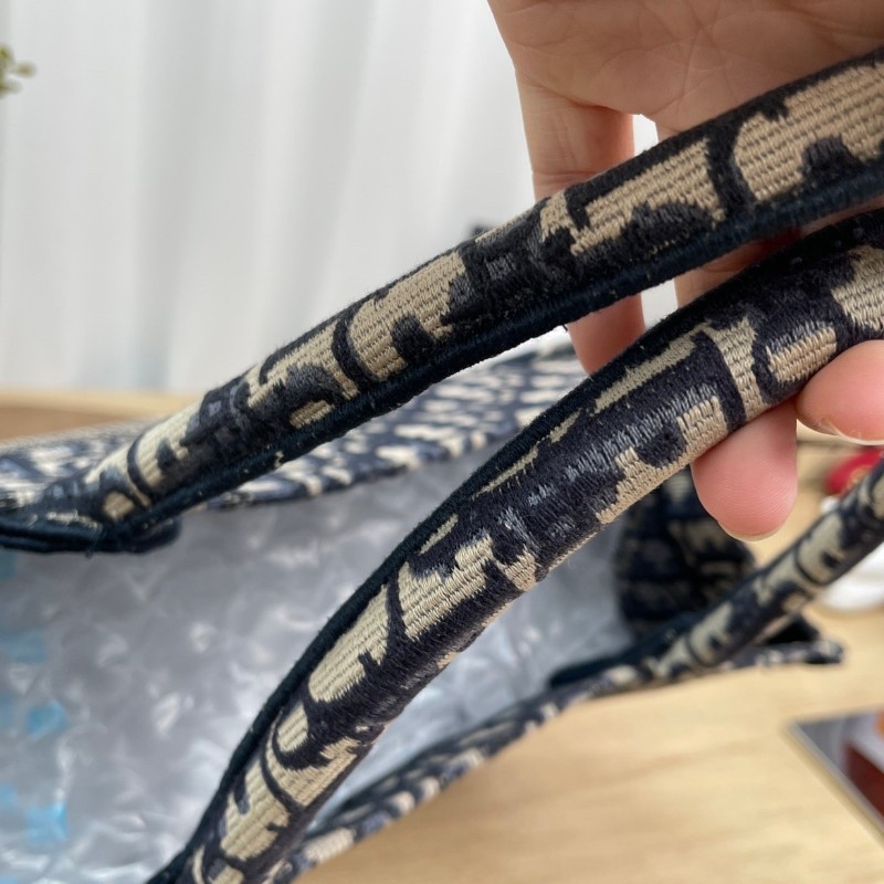 ghh-hz- Dior/迪奧老花托特深藍中號刺繡手提袋 老花百搭高級時尚-15