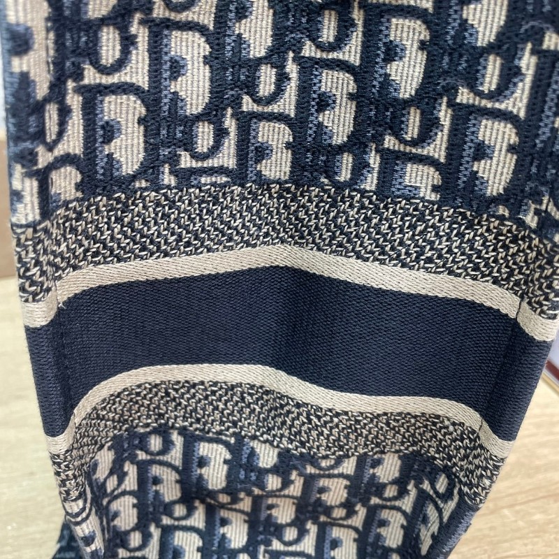 ghh-hz- Dior/迪奧老花托特深藍中號刺繡手提袋 老花百搭高級時尚-16