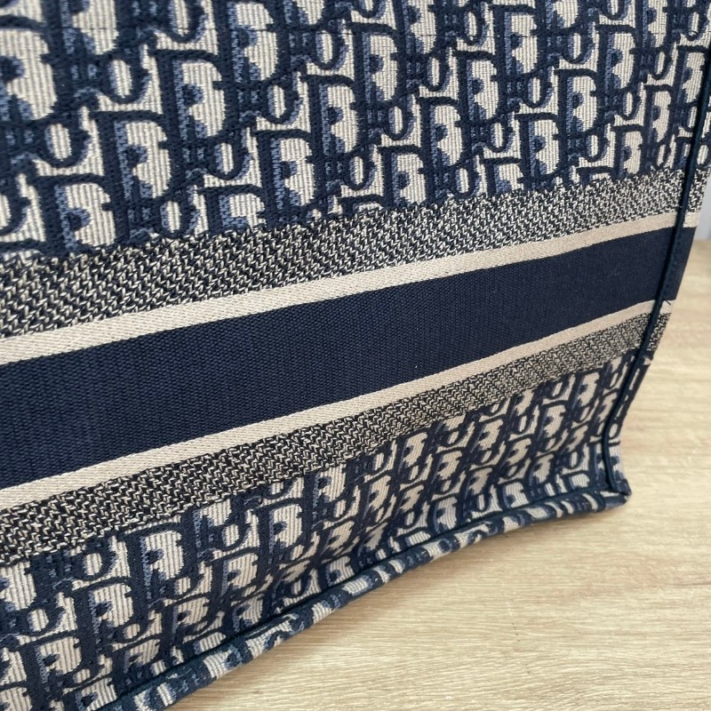 ghh-hz- Dior/迪奧老花托特深藍中號刺繡手提袋 老花百搭高級時尚-17