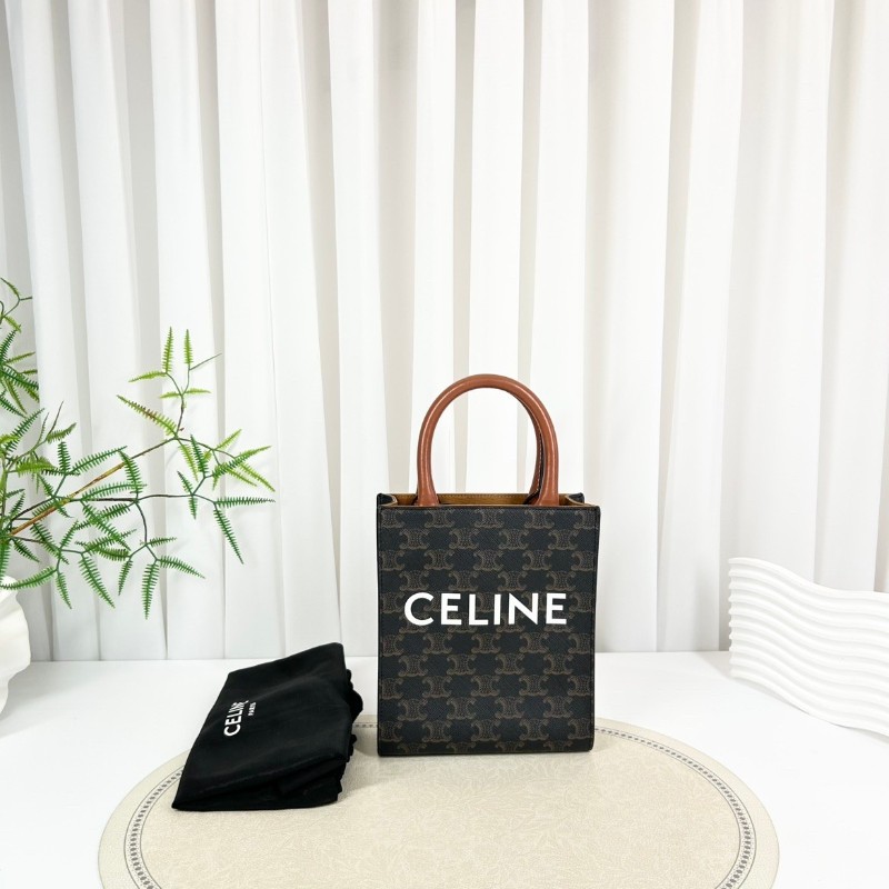 專櫃價4.7折！CELINE賽琳  Cabas 經典滿印老花 人造革 托特包Tote包購物袋琴譜包單肩斜挎包手提包-0