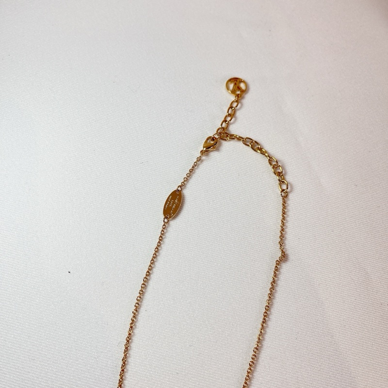 莉亞精品♡ LV M01215 粉琺瑯項鍊 二手-3