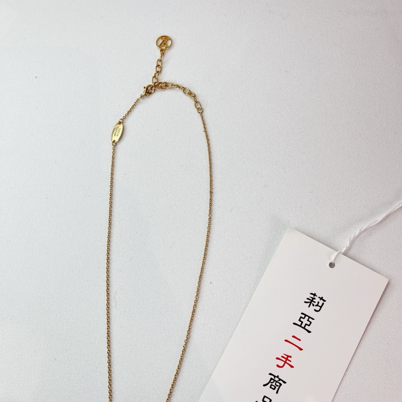 莉亞精品♡ LV M01215 粉琺瑯項鍊 二手-6