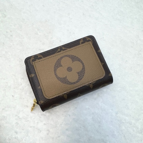 路易威登多用短夾LV 雙面Louㄇ拉零錢短夾M81461芯片