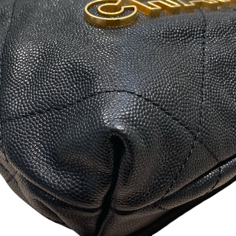 CHANEL 香奈兒 22MINI BAG 流浪包 荔枝牛皮 黑色 金釦-7