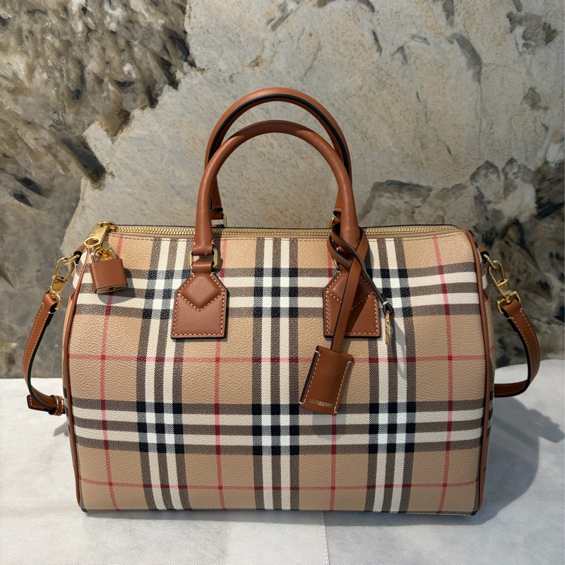 Burberry 格紋帆布兩用波士頓-0