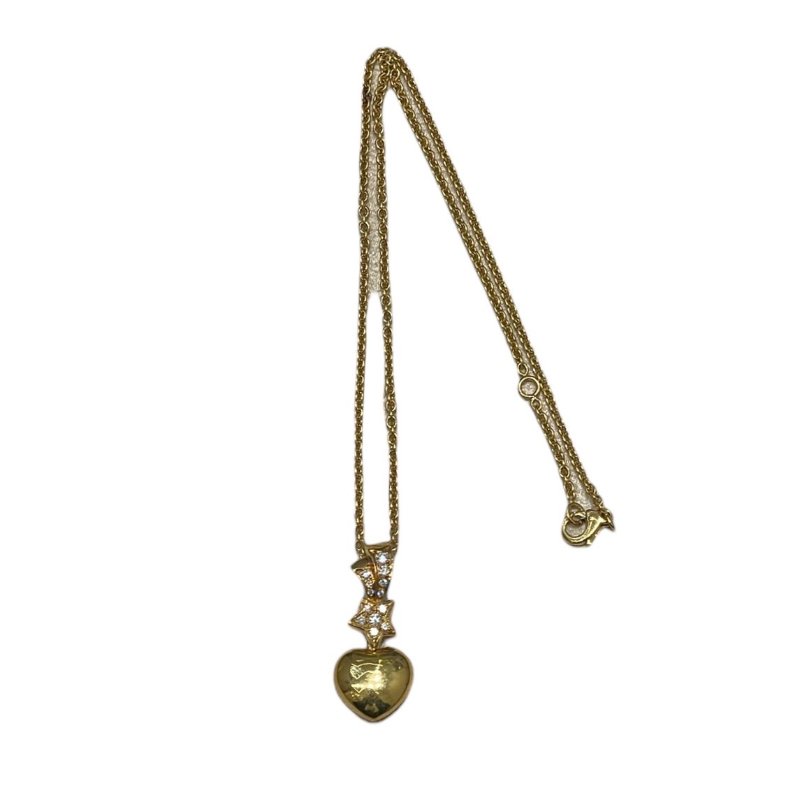 CHANEL 香奈兒 流星愛心鑽石項鍊 K18YG 黃金-1