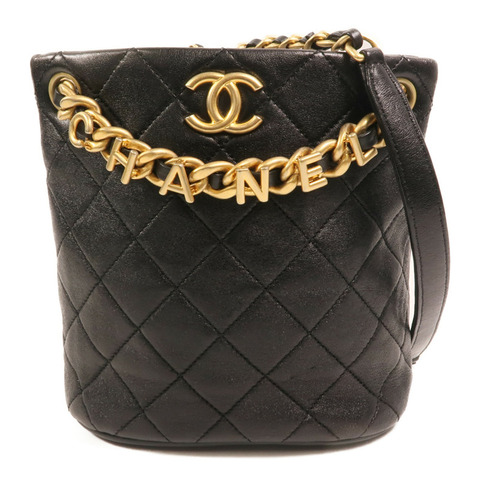 CHANEL 牛皮皮革Chain Shoulder金扣肩背袋