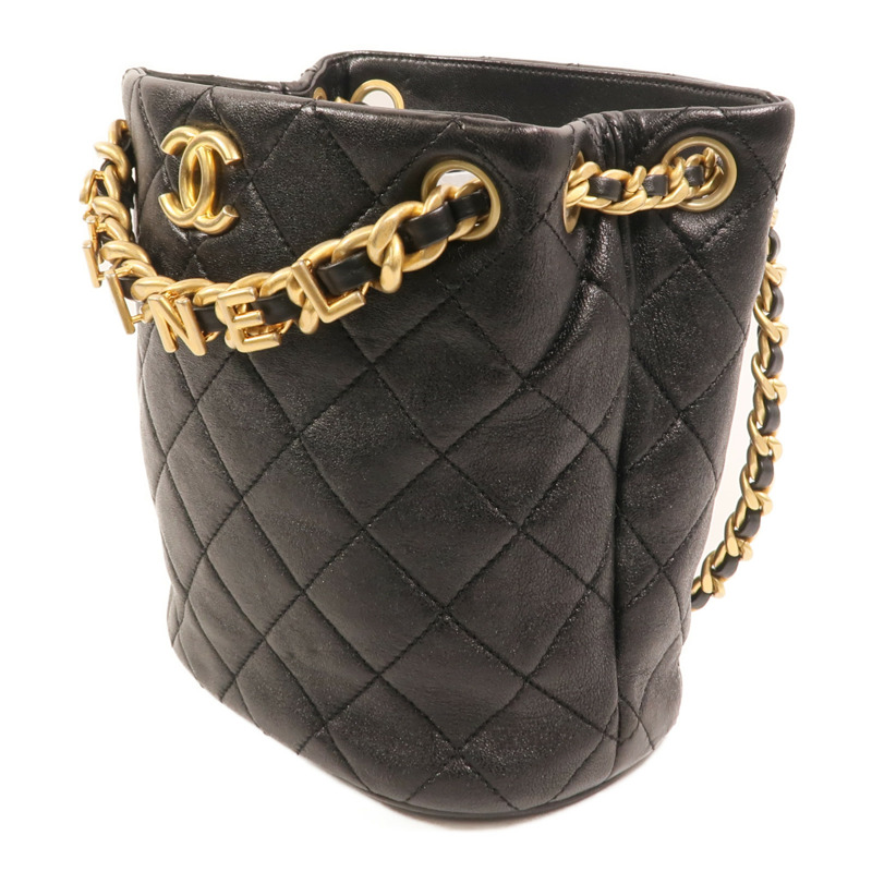 CHANEL 牛皮皮革Chain Shoulder金扣肩背袋-2