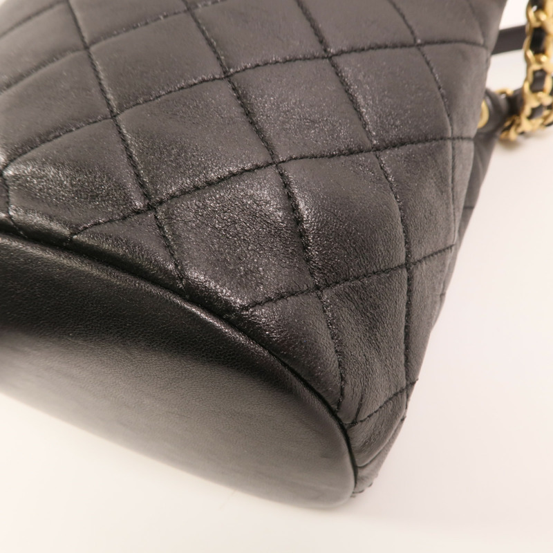 CHANEL 牛皮皮革Chain Shoulder金扣肩背袋-12