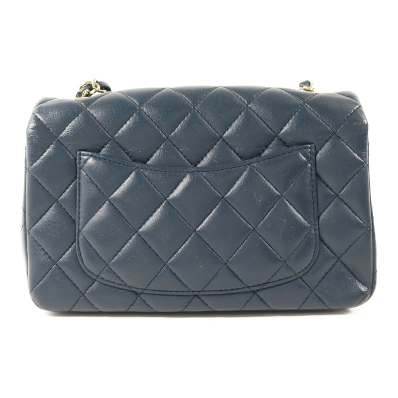 CHANEL 羊皮皮革Mini Classic 20金扣鏈帶肩背袋-1