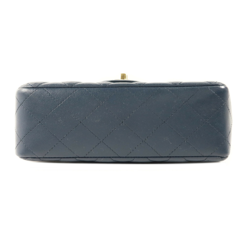 CHANEL 羊皮皮革Mini Classic 20金扣鏈帶肩背袋-3