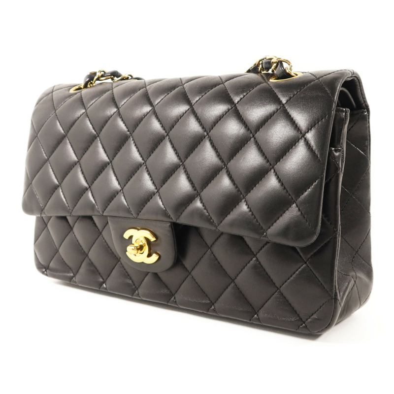 CHANEL 羊皮皮革Classic 25金扣鏈帶肩背袋-2