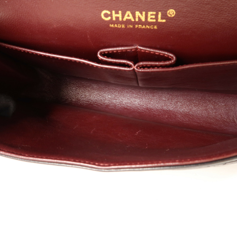 CHANEL 羊皮皮革Classic 25金扣鏈帶肩背袋-4