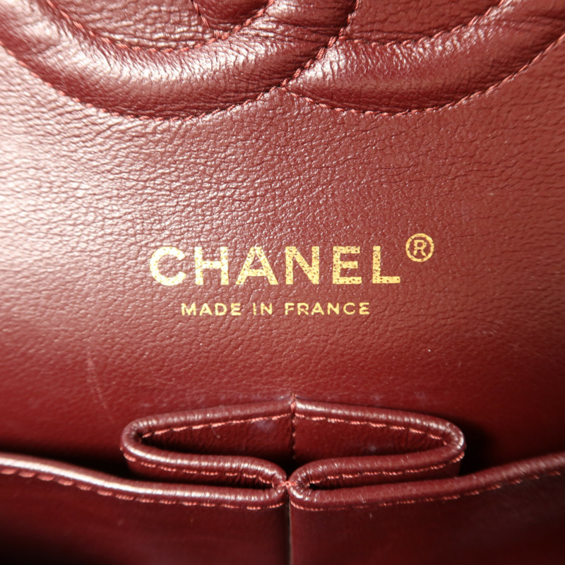 CHANEL 羊皮皮革Classic 25金扣鏈帶肩背袋-5