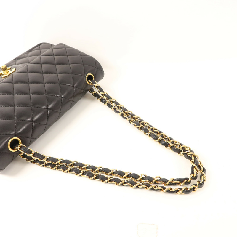 CHANEL 羊皮皮革Classic 25金扣鏈帶肩背袋-8