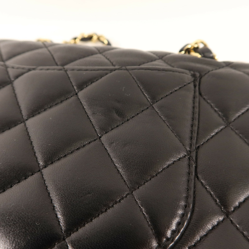 CHANEL 羊皮皮革Classic 25金扣鏈帶肩背袋-16