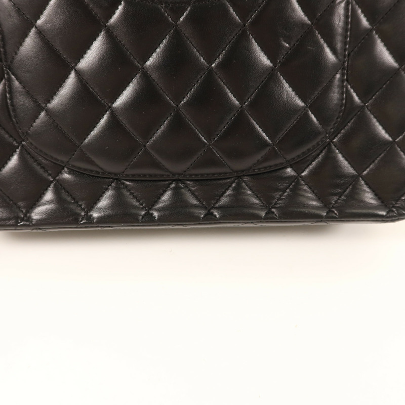 CHANEL 羊皮皮革Classic 25金扣鏈帶肩背袋-17