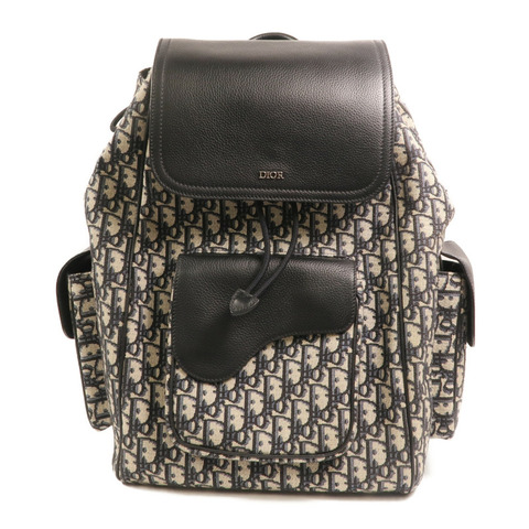 Dior 帆布Saddle Backpack銀扣背包