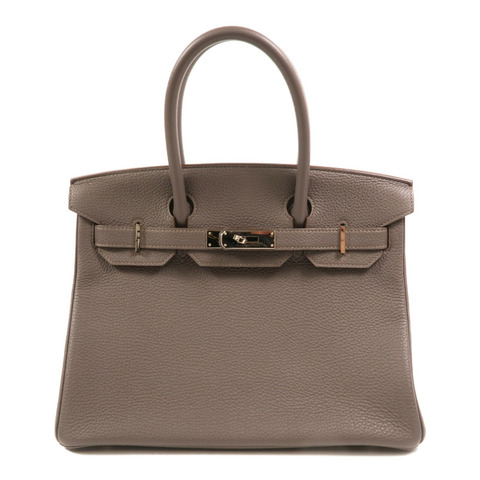 HERMES Togo皮革Birkin 30銀扣手挽袋Etain