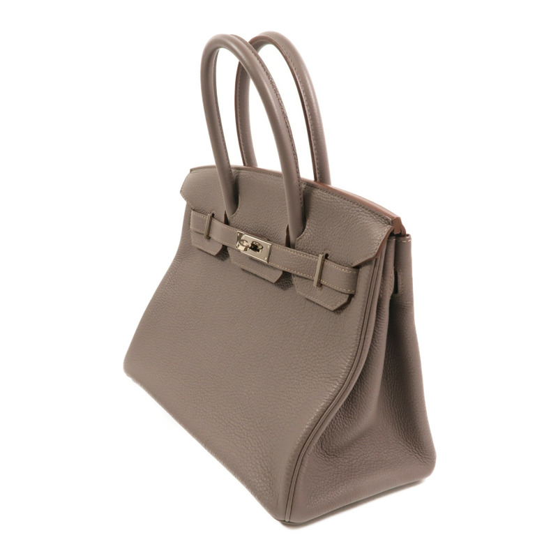 HERMES Togo皮革Birkin 30銀扣手挽袋Etain-2