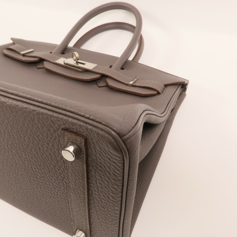 HERMES Togo皮革Birkin 30銀扣手挽袋Etain-11