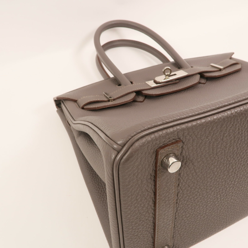 HERMES Togo皮革Birkin 30銀扣手挽袋Etain-12