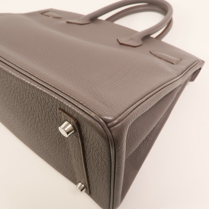 HERMES Togo皮革Birkin 30銀扣手挽袋Etain-14