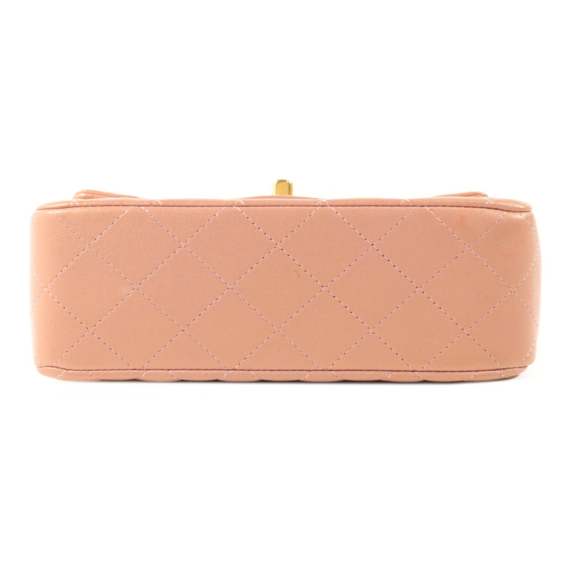 CHANEL 羊皮皮革Top Handle 20金扣鏈帶肩背袋-3