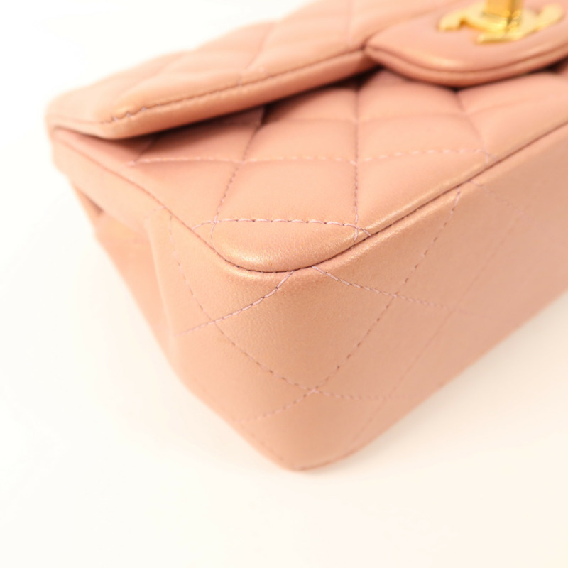 CHANEL 羊皮皮革Top Handle 20金扣鏈帶肩背袋-14