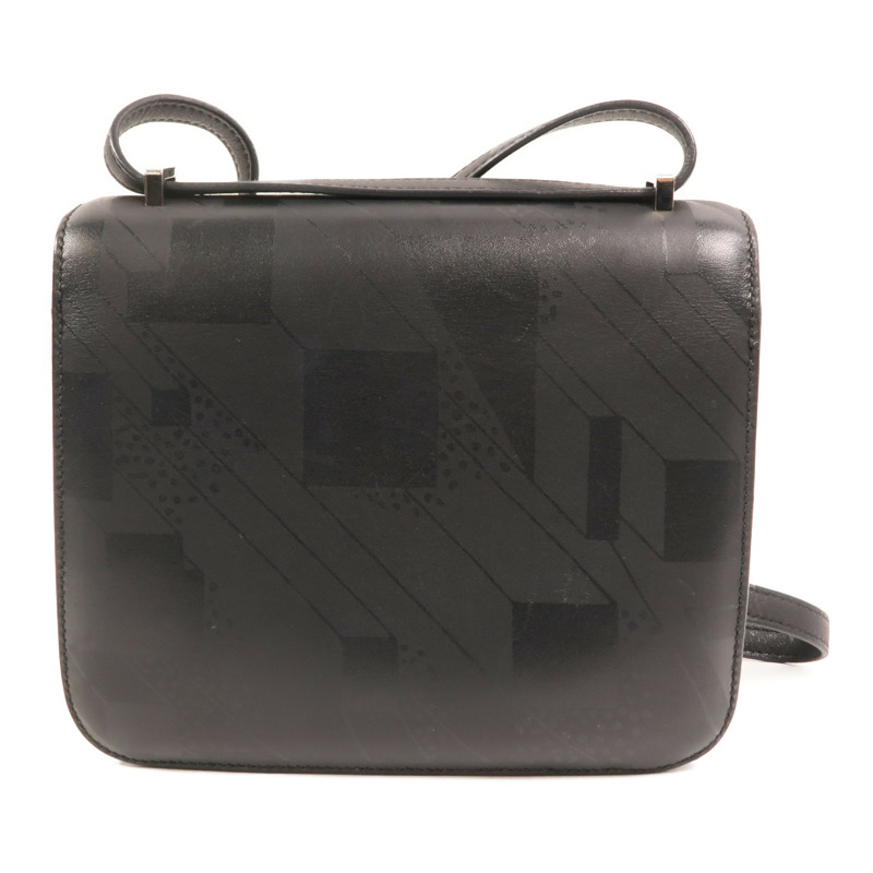 HERMES Sombrero皮革Constance On A Summer Night銀扣肩背袋Noir-1