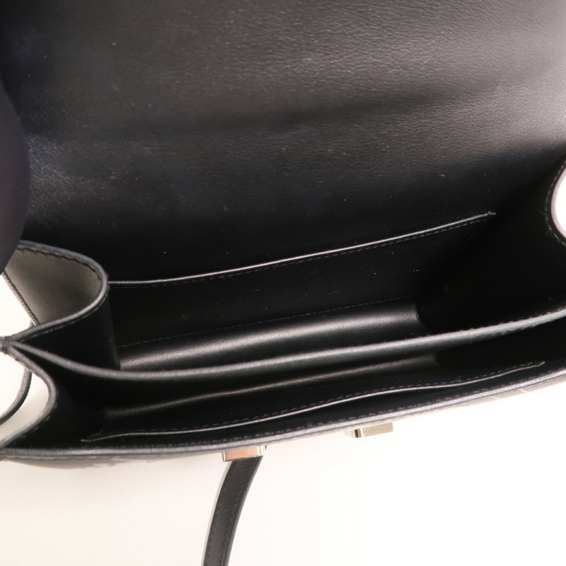 HERMES Sombrero皮革Constance On A Summer Night銀扣肩背袋Noir-4