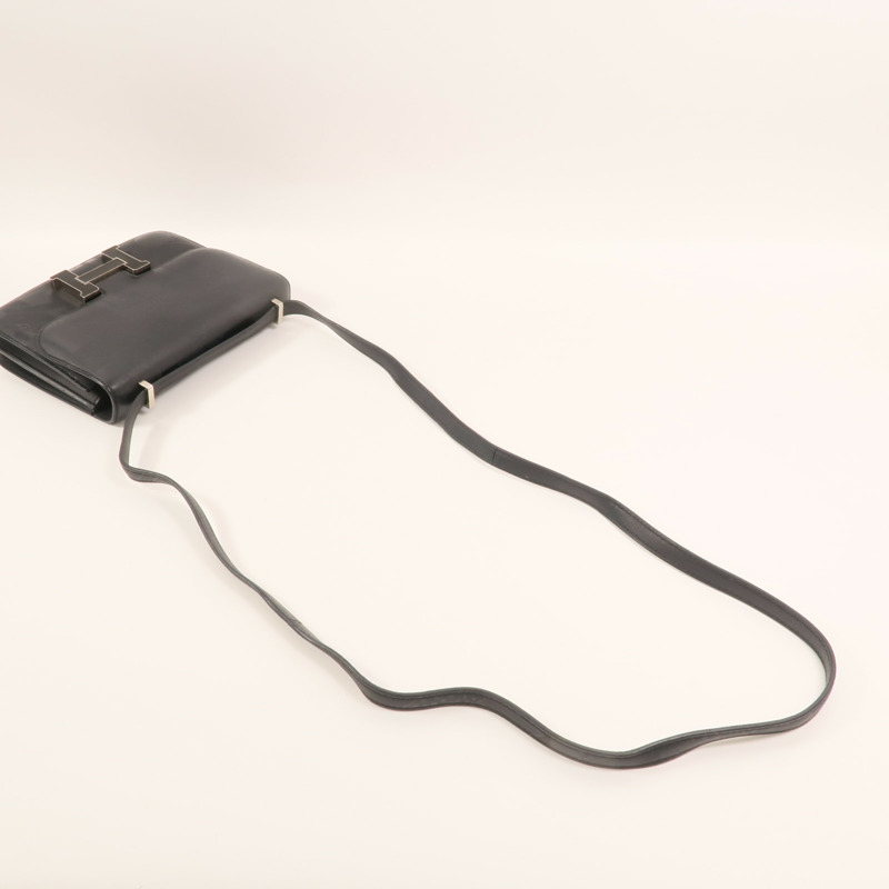 HERMES Sombrero皮革Constance On A Summer Night銀扣肩背袋Noir-7