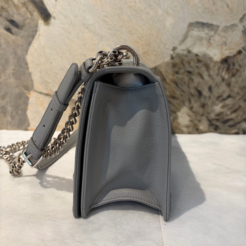 Dior 灰牛皮銀釦DIORMA斜背包-3