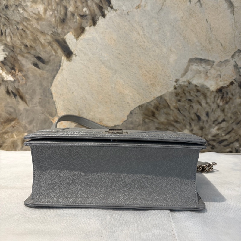 Dior 灰牛皮銀釦DIORMA斜背包-5