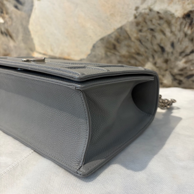 Dior 灰牛皮銀釦DIORMA斜背包-6