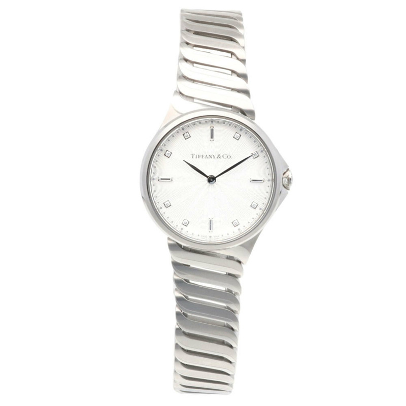 二手蒂芬妮 Metro 手錶，不鏽鋼石英機芯，女士款，TIFFANY & Co.，8 顆鑽石錶殼。-7