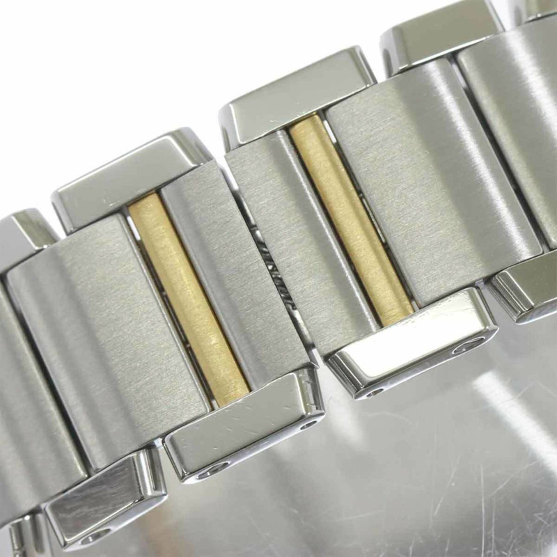 卡地亞 Tank Française LM 雙色腕錶 W51005Q4 男士銀色黃金自動腕錶-6