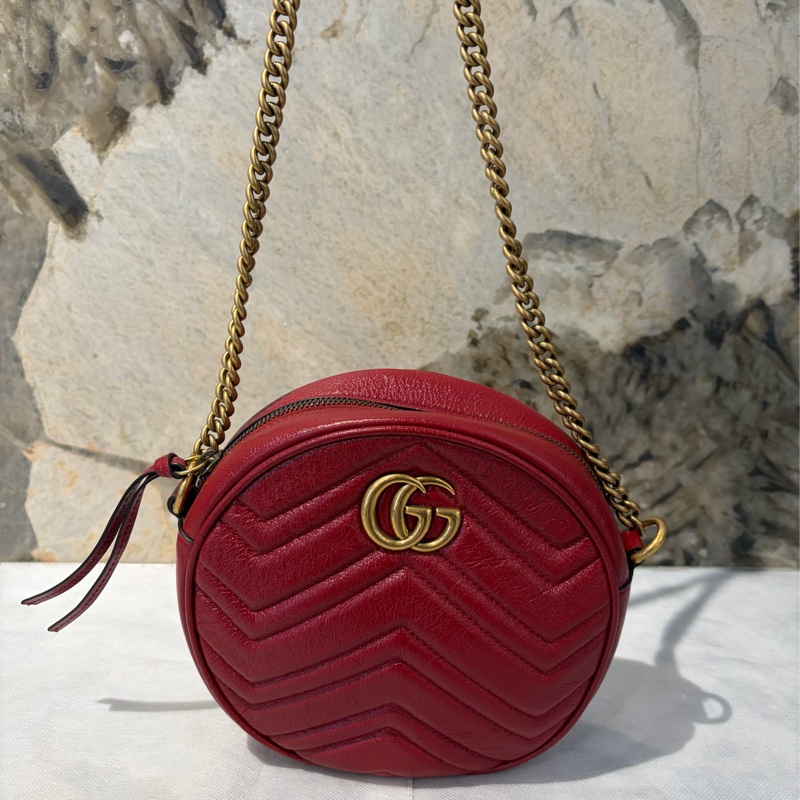 GUCCI MARMONT紅圓餅包-1